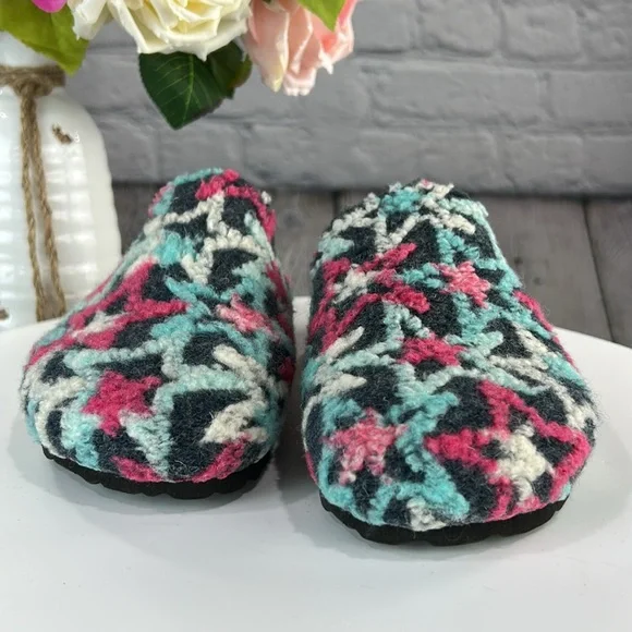 MANDEL Made in Italy Blue White & Pink Stars Slip On Clogs Mules Flats - Picture 6 of 17